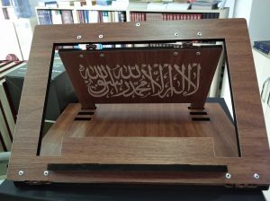 Kelime-i Tevhid Yazılı Katlanabilir Ahşap Rahle