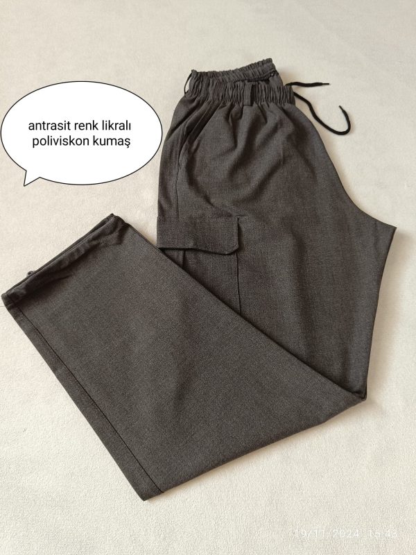 Likralı Rahat Kesim Kargo Cepli Pantolon
