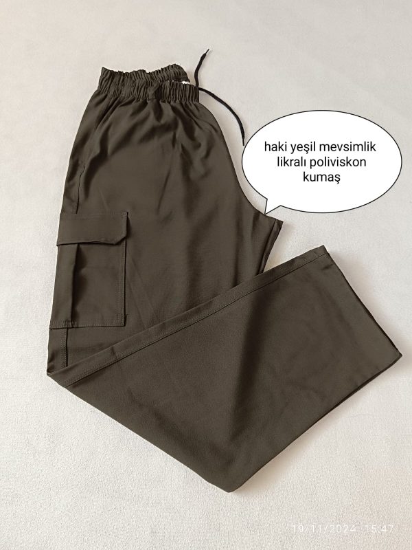 Likralı Rahat Kesim Kargo Cepli Pantolon