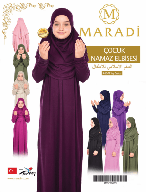 Maradi Çocuk Namaz Elbise Karma Renk 9-10-11 Yaş