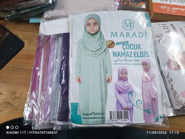 Maradi Çocuk Namaz Elbise Karma Renk 3-4-5 Yaş